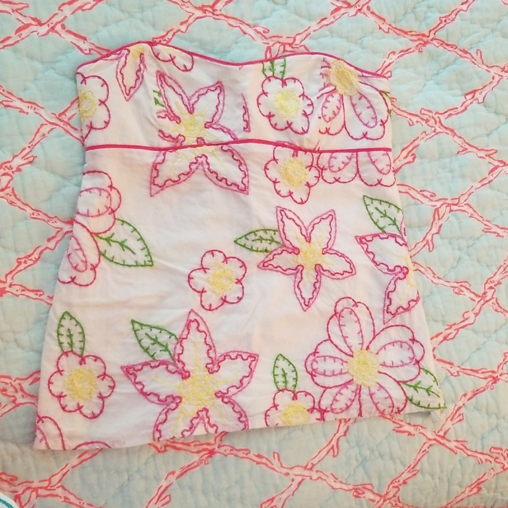 Lilly pulitzer strapless top size 6